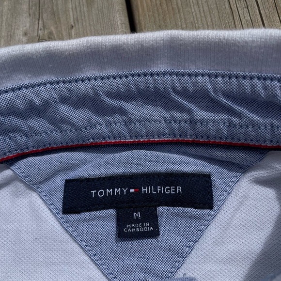 White Tommy Hilfiger Polo Shirt (M) - Picture 5 of 6